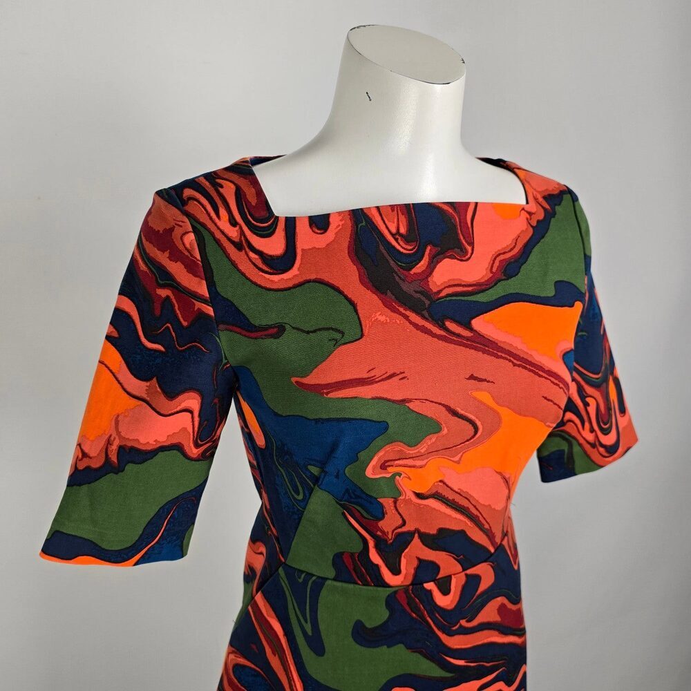 Kat Spade Saturday Cotton Fall Colors Mini Dress Size 4 - Picture 2 of 11